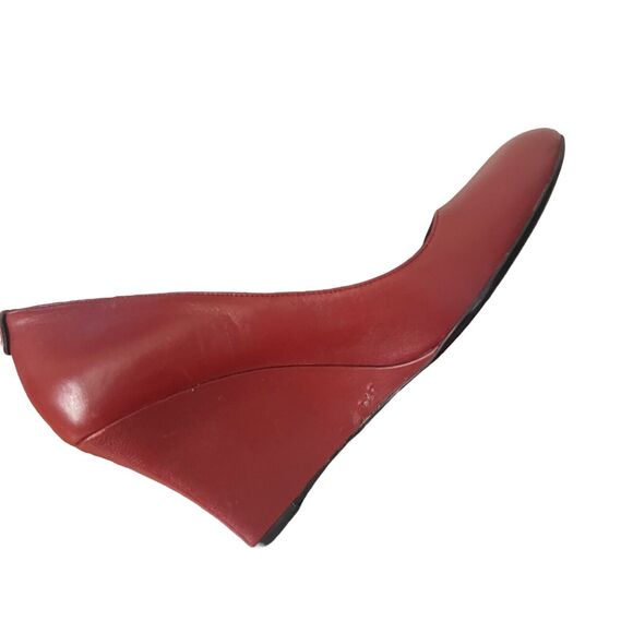 Gucci EUR 41 Wedge Heels Round Toe Deep Red Career Comfort GG Emblem - Picture 12 of 16